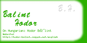 balint hodor business card